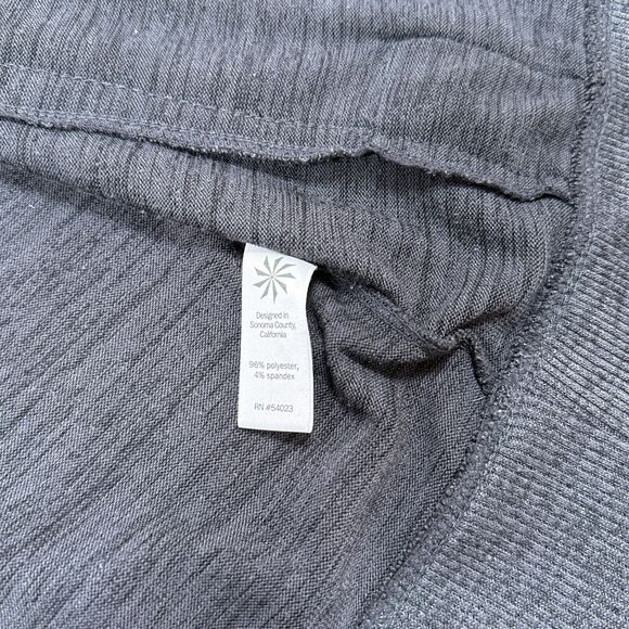 Athleta Blissful Open Front Hooded Wrap Cardigan Sweater Size Large Dark Gray - Picture 7 of 10